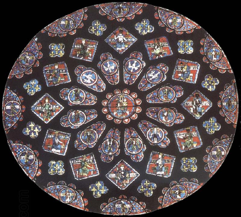 Jean Fouquet Rose window, northern transept, cathedral of Chartres, France